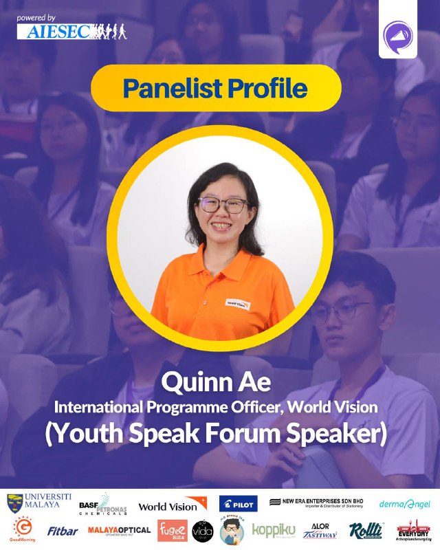 Meet your third YSF speaker from World Vision!! 🎊