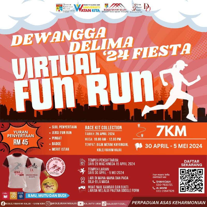 😱 [ VIRTUAL FUN RUN REGISTRATION ORGANISED BY KOLEJ RAHIM KAJAI ]🏃🏃‍♀