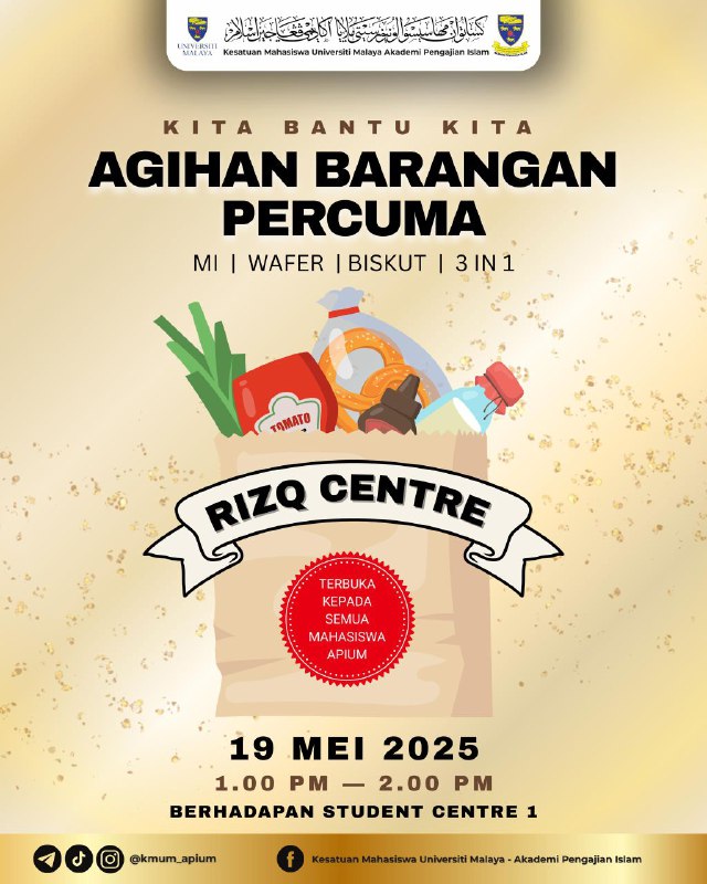 ⚜️ FREE FOOD DISTRIBUTION: RIZQ CENTRE ⚜️