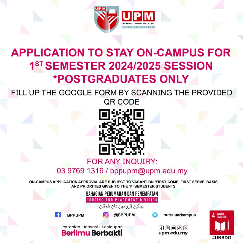 APPLICATION TO STAY RESIDENTIAL COLLEGE FOR OCTOBER SESSION 2024/2025 POSTGRADUA