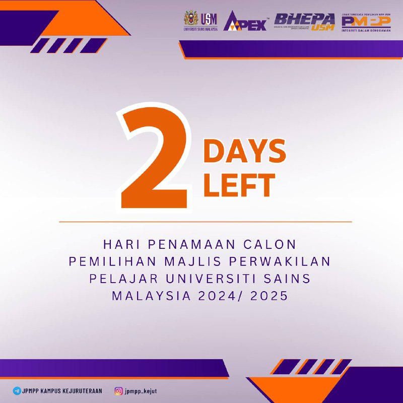 [COUNTDOWN HARI PENAMAAN CALON PEMILIHAN MAJLIS PERWAKILAN PELAJAR UNIVERSITI SA