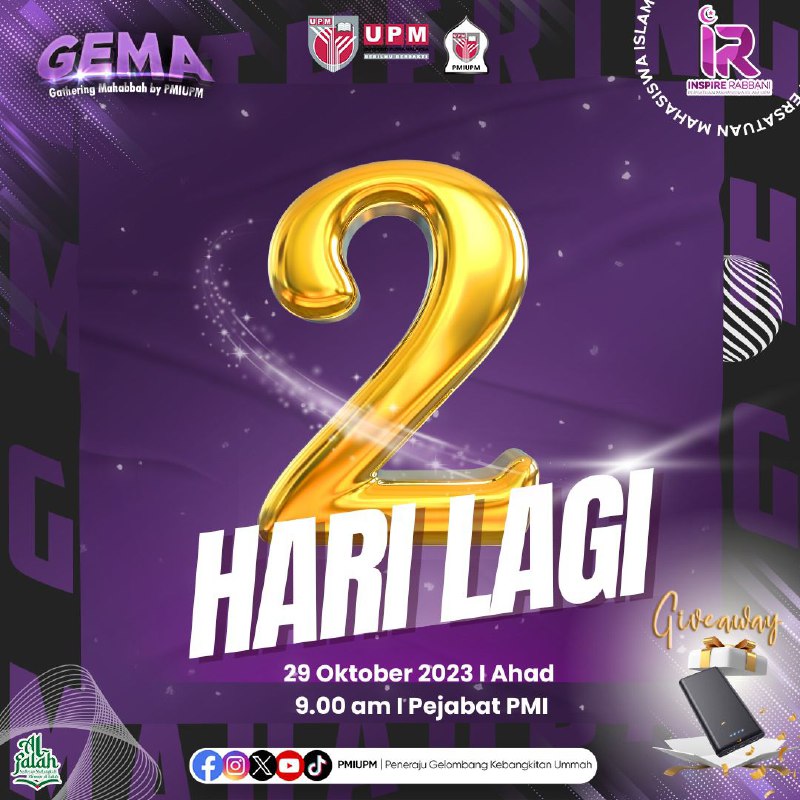 [] 2 DAYS LEFT TO GEMA PMIUPM 2023 ✨ []