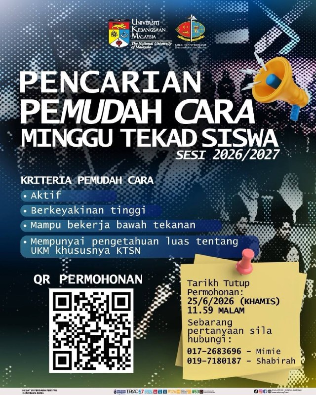 [PENCARIAN PEMUDAH CARA (PC) MINGGU TEKAD SISWA SESI 2026/2027]