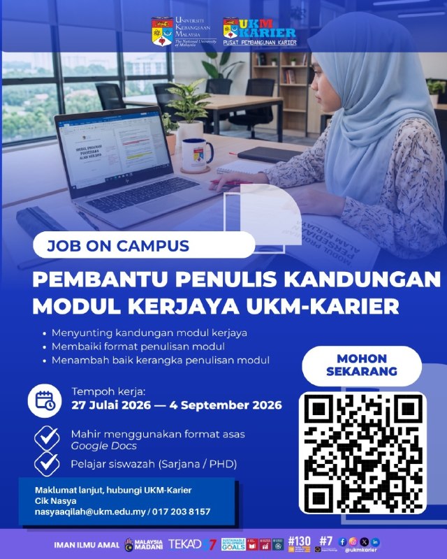 🚀 UKM-KARIER CAREER MODULE CONTENT WRITER ASSISTANT SEARCH: MYSISWA JOB ON