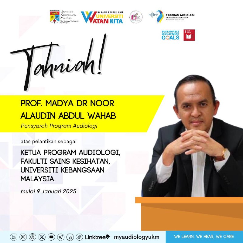 Congratulations to Assoc. Prof. Dr Noor Alaudin Abdul Wahab, Lecturer