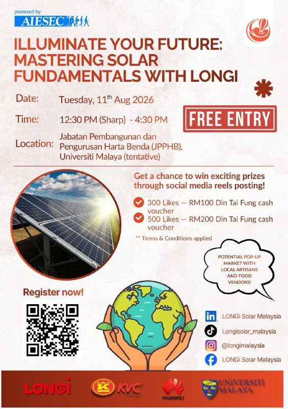Join us for an interactive workshop in collaboration with LONGi Solar and other