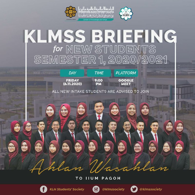[KLMSS BRIEFING FOR NEW- INTAKE STUDENTS]