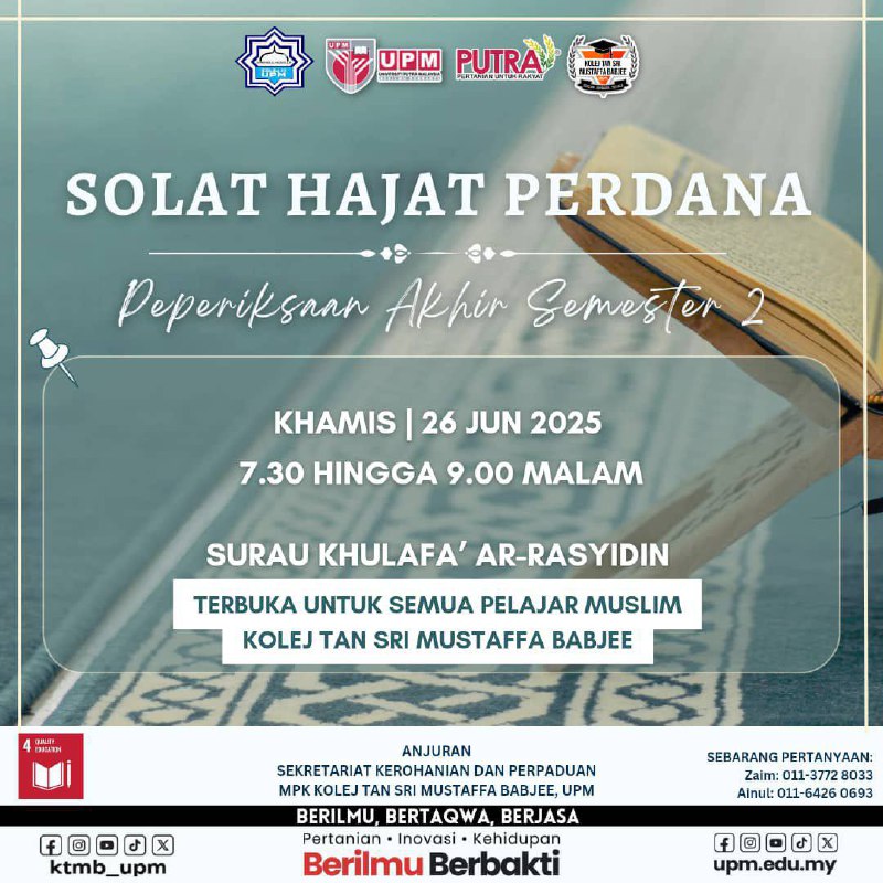 [PROGRAM SOLAT HAJAT PERDANA PEPERIKSAAN AKHIR SEMESTER 2]