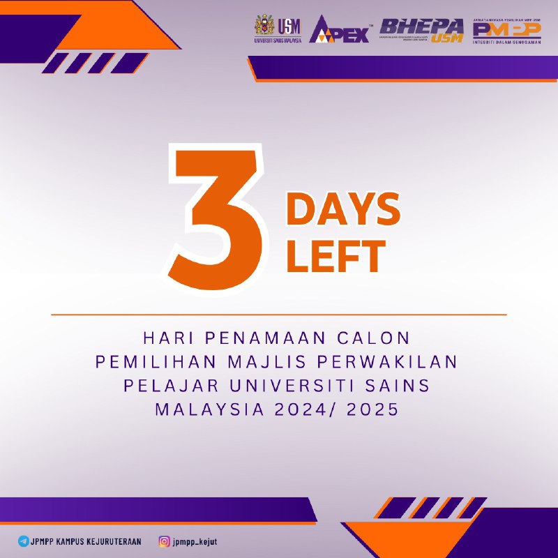 Countdown to Nomination Day for USM Student Representative Council