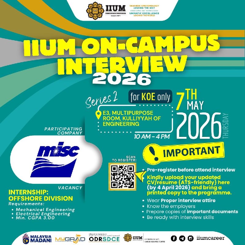 🌟IIUM On-Campus Interview is happening next week!