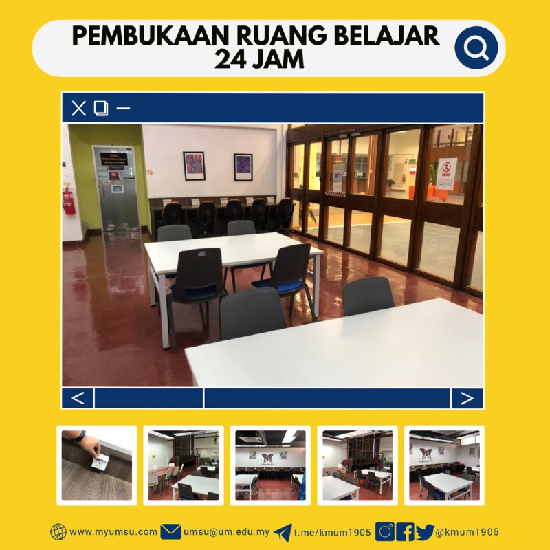 [OPENING OF STUDY SPACE 24 HOURS]