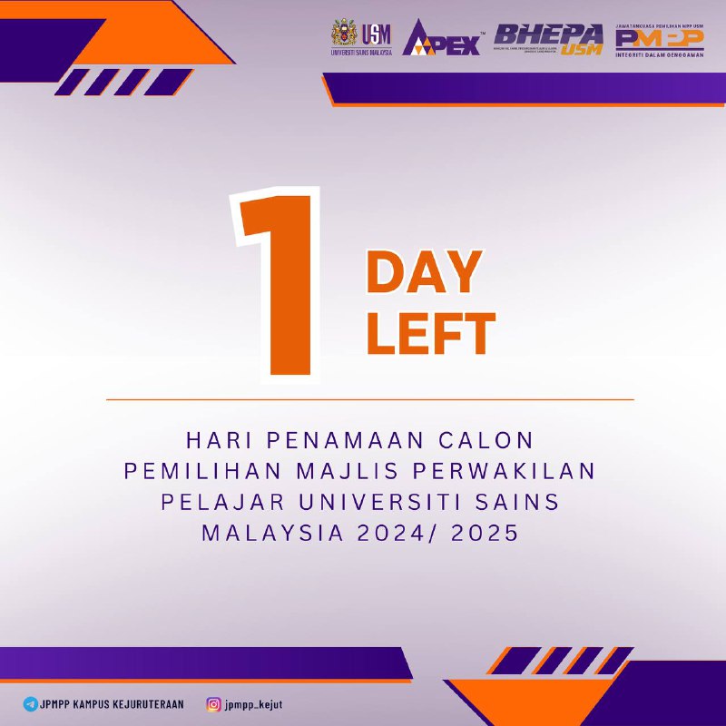 Countdown to USM Student Representative Council candidate nomination day