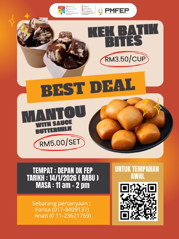 FEP Kek Batik Bites and Mantou Food Sale