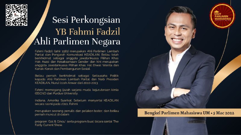 Did you know that YB Fahmi Fadzil is a panel speaker for this morning's session