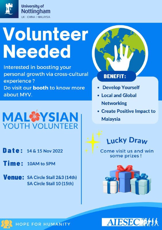 Take advantage of the Malaysian Youth Volunteer opportunity to hone your soft sk