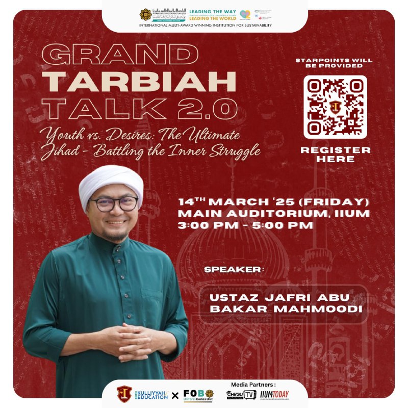 [GRAND TARBIAH TALK: Youth vs. Desires – The Ultimate Jihad] 🌙