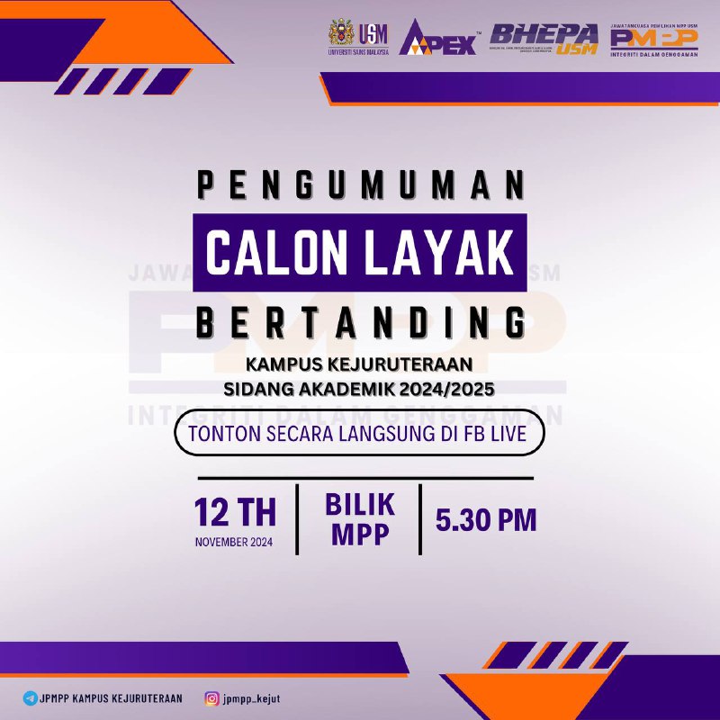 [NOTIS MAJLIS PENGUMUMAN CALON LAYAK BERTANDING BAGI MAJLIS PERWAKILAN PELAJAR S