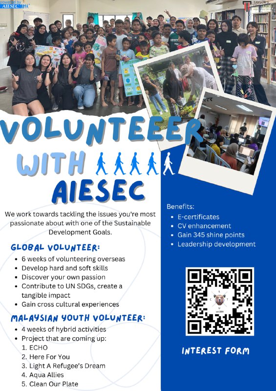 🌍 Ready to make a difference? Volunteer with AIESEC! 🌱 Join our mission to tac