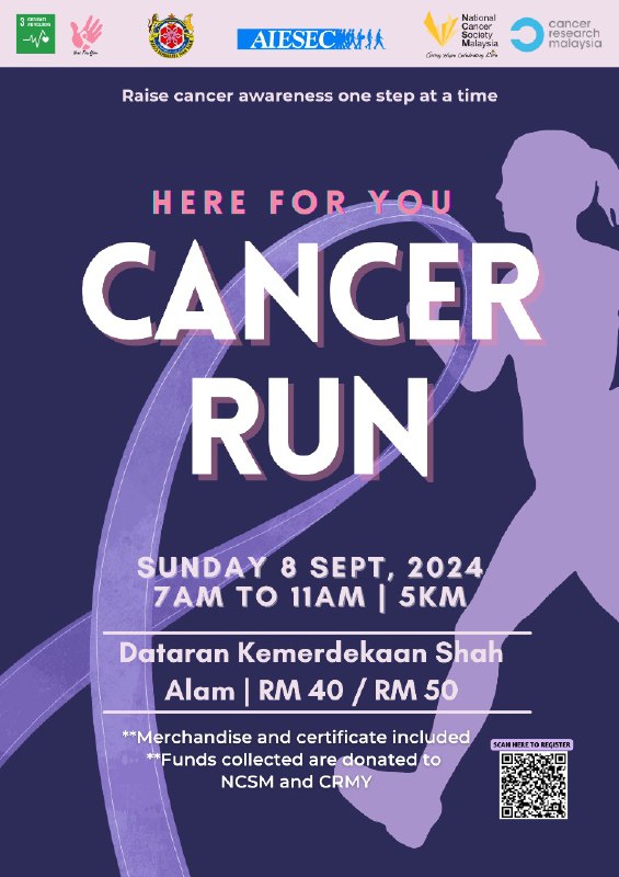 Cancer Run: September 8th, 2024, at Dataran Kemerdekaan Shah Alam