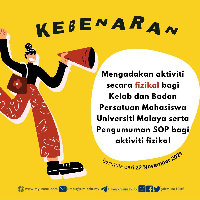 UM student clubs and societies allowed physical activities