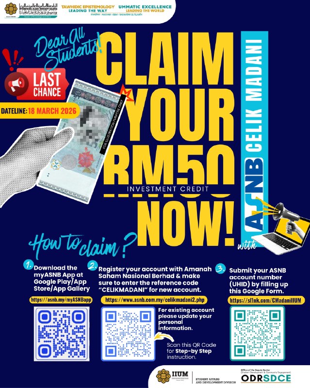 🚨 LAST CHANCE TO CLAIM YOUR RM50 INVESTMENT CREDIT ‼️‼️