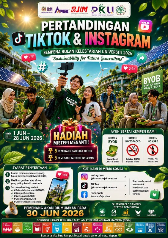 🌱📱 Join the University Sustainability Month TikTok & Instagram Contest