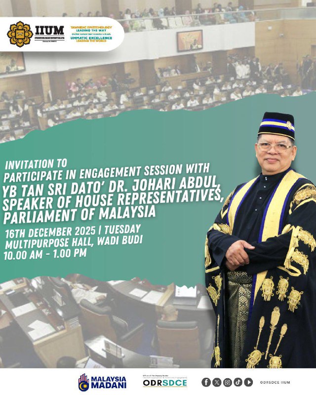 INVITATION TO PARTICIPATE IN ENGAGEMENT SESSION WITH YB TAN SRI DATO' DR. JOHARI