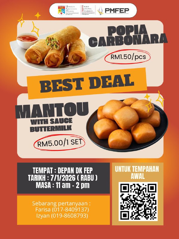FEP Popia Carbonara and Mantou Food Sale