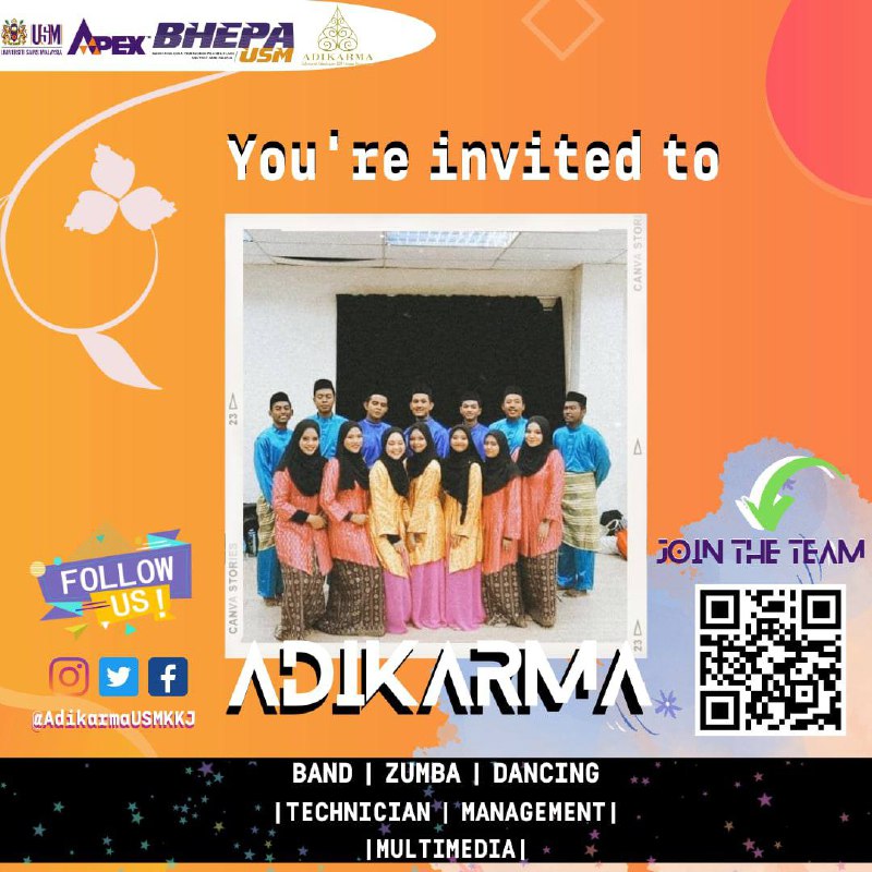 USMKKJ ADIKARMA Arts Club 2022/2023 Session Member Recruitment💫