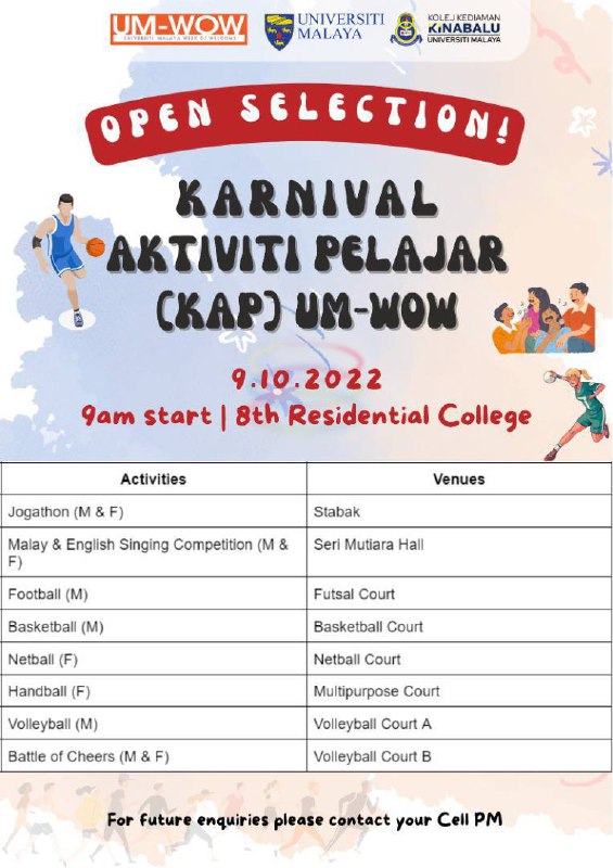 Hi freshies, we will have KAP OPEN SELECTION tomorrow✨