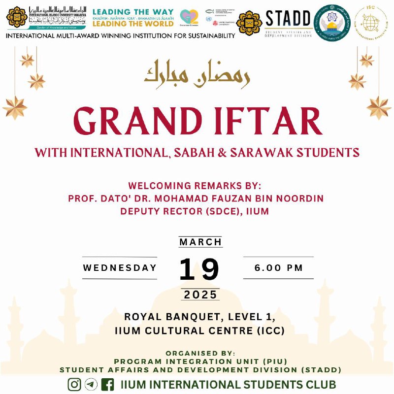 🌟 GRAND IFTAR WITH INTERNATIONAL, SABAH & SARAWAK STUDENTS 🌟
