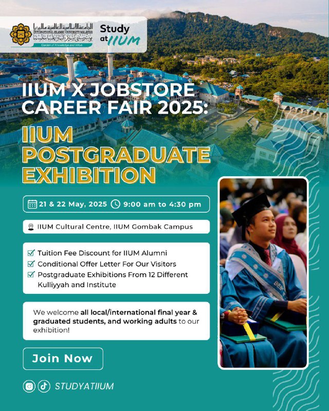 ✨VISIT IIUM X JOBSTORE CAREER FAIR 2025: IIUM POSTGRADUATE EXHIBITION👨‍💻