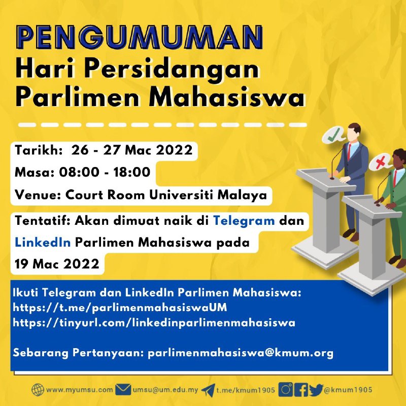 Student Parliament Sitting Day Announcement