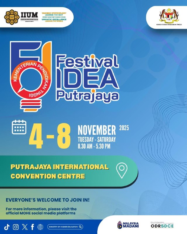 INVITATION TO PARTICIPATE IN THE FESTIVAL OF IDEAS PUTRAJAYA 2025