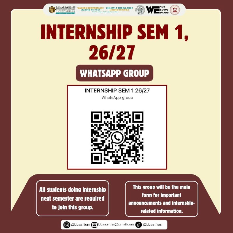 [WHATSAPP GROUP BBA STUDENTS INTERNSHIP SEM 1, 26/27]