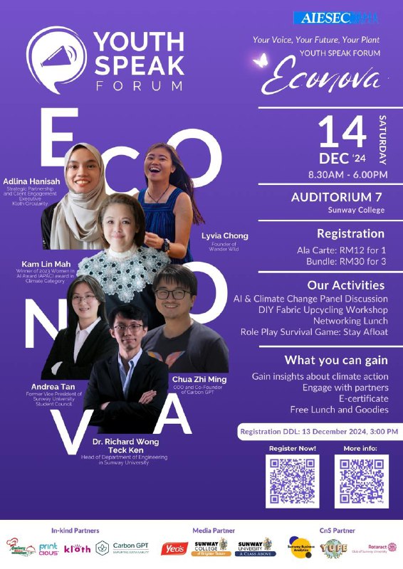 ✨ Our Esteemed Partners Line Up for Youth Speak Forum: Econova! ✨