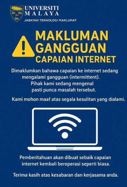 MAKLUMAN GANGGUAN CAPAIAN INTERNET