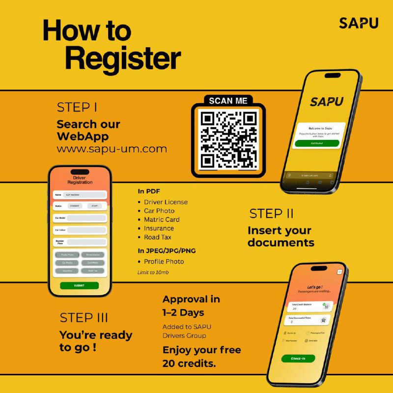 [SAPU DRIVER REGISTRATION IS NOW OPEN] 📢